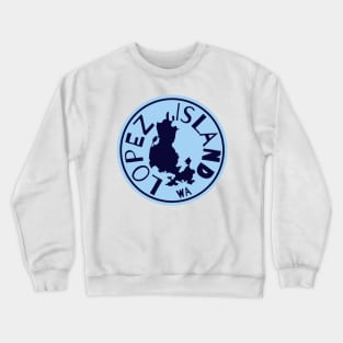 Lopez Island, WA in Blue Crewneck Sweatshirt